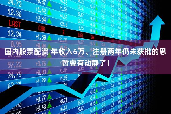 国内股票配资 年收入6万、注册两年仍未获批的思哲睿有动静了！